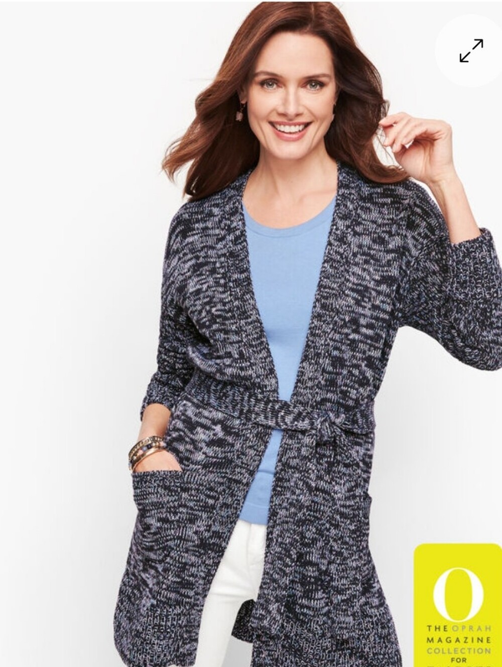 The Oprah Magazine For Talbots Heathered Cardigan Casual Size Small Petite